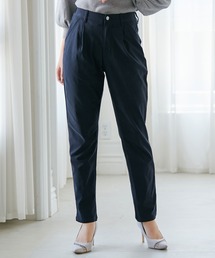 なめらか裏起毛ストレッチテーパードパンツ