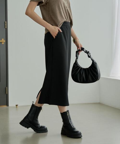 coen（コーエン）の「カルゼIラインスカート（スカート・レディース・モカ/ブラック・M/L）」の4枚目の写真