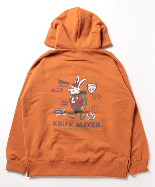 KRIFF MAYER Lady's Collection(クリフメイヤーレディースコレクション)の「キャンプラビット裏起毛ゆるPK(パーカー・レディース・チャコール/カラフル/ナチュラル/オレンジ/グレー・LARGE/MEDIUM)」の9枚目の写真