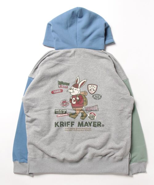KRIFF MAYER Lady's Collection(クリフメイヤーレディースコレクション)の「キャンプラビット裏起毛ゆるPK(パーカー・レディース・チャコール/カラフル/ナチュラル/オレンジ/グレー・LARGE/MEDIUM)」の10枚目の写真