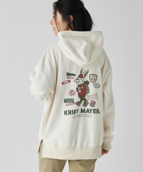 KRIFF MAYER Lady's Collection(クリフメイヤーレディースコレクション)の「キャンプラビット裏起毛ゆるPK(パーカー・レディース・チャコール/カラフル/ナチュラル/オレンジ/グレー・LARGE/MEDIUM)」の1枚目の写真