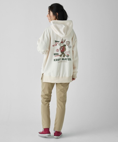 KRIFF MAYER Lady's Collection(クリフメイヤーレディースコレクション)の「キャンプラビット裏起毛ゆるPK(パーカー・レディース・チャコール/カラフル/ナチュラル/オレンジ/グレー・LARGE/MEDIUM)」の13枚目の写真