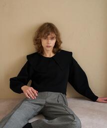 LANVIN en Bleu | ビックカラークロップドカットソー(Tシャツ/カットソー)