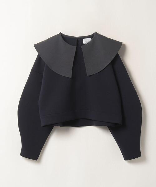 LANVIN en Bleu（ランバンオンブルー）の「ビックカラークロップドカットソー（Tシャツ/カットソー・レディース・ネイビー/ブラック・38）」の18枚目の写真