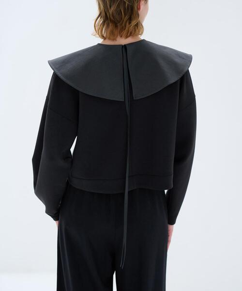 LANVIN en Bleu（ランバンオンブルー）の「ビックカラークロップドカットソー（Tシャツ/カットソー・レディース・ネイビー/ブラック・38）」の22枚目の写真