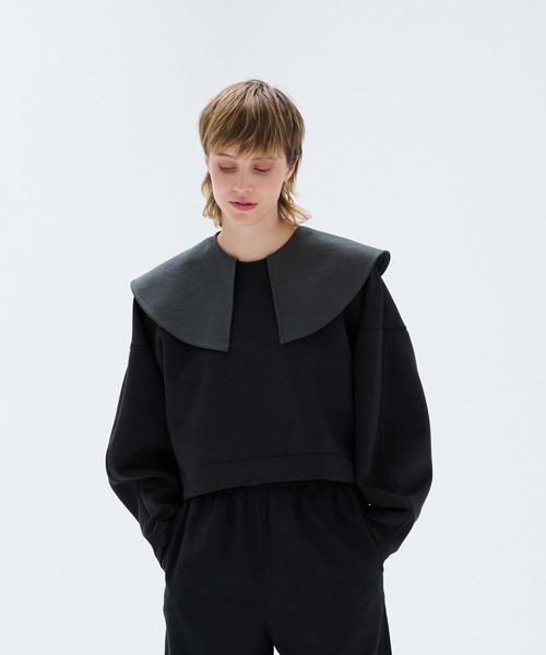 LANVIN en Bleu（ランバンオンブルー）の「ビックカラークロップドカットソー（Tシャツ/カットソー・レディース・ネイビー/ブラック・38）」の13枚目の写真