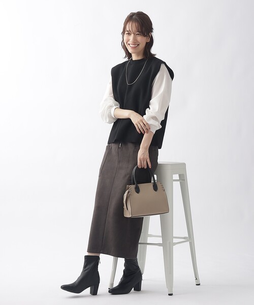 DRESKIP（ドレスキップ）の「◆【2点セット/単品使いも可】スポンディッシュベスト＋ブラウス（その他トップス・レディース・ブルー/ベージュ/ブラック・02/03）」の6枚目の写真