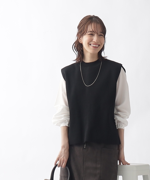 DRESKIP（ドレスキップ）の「◆【2点セット/単品使いも可】スポンディッシュベスト＋ブラウス（その他トップス・レディース・ブルー/ベージュ/ブラック・02/03）」の7枚目の写真