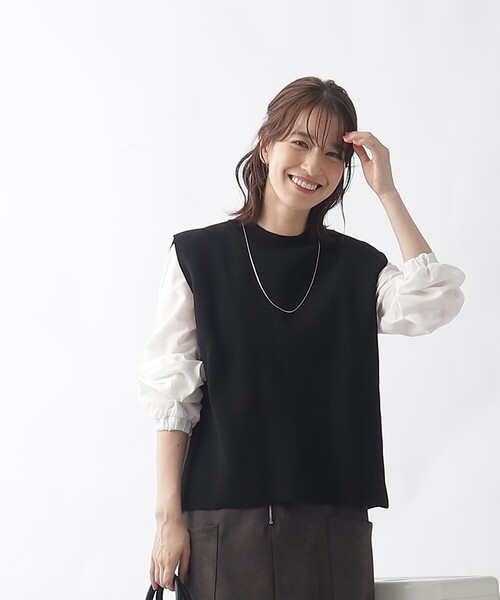 DRESKIP（ドレスキップ）の「◆【2点セット/単品使いも可】スポンディッシュベスト＋ブラウス（その他トップス・レディース・ブルー/ベージュ/ブラック・02/03）」の8枚目の写真