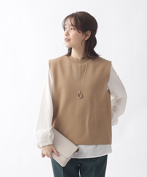 DRESKIP（ドレスキップ）の「◆【2点セット/単品使いも可】スポンディッシュベスト＋ブラウス（その他トップス・レディース・ブルー/ベージュ/ブラック・02/03）」の13枚目の写真