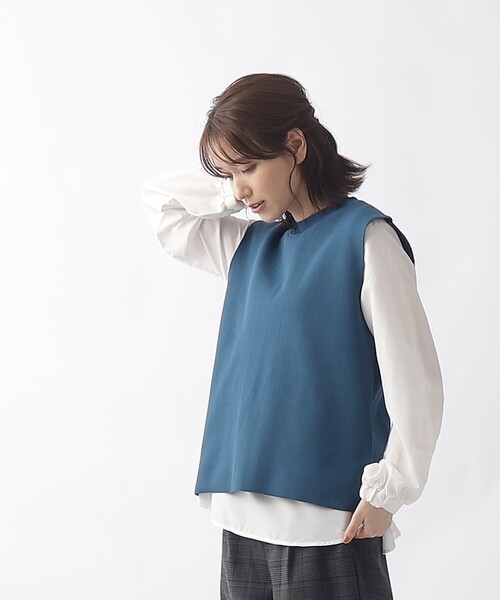 DRESKIP（ドレスキップ）の「◆【2点セット/単品使いも可】スポンディッシュベスト＋ブラウス（その他トップス・レディース・ブルー/ベージュ/ブラック・02/03）」の18枚目の写真
