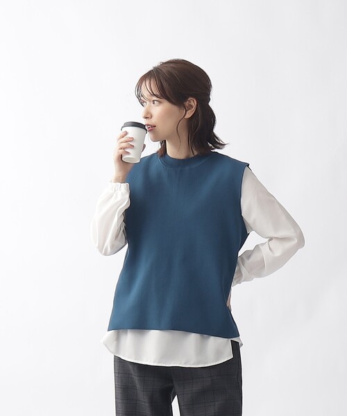 DRESKIP（ドレスキップ）の「◆【2点セット/単品使いも可】スポンディッシュベスト＋ブラウス（その他トップス・レディース・ブルー/ベージュ/ブラック・02/03）」の19枚目の写真