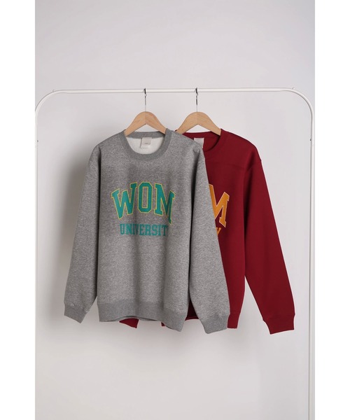 WoM（ワム）の「UNIVERSITY WOM  SWEAT（スウェット・レディース・バーガンディー/ヘザーグレー・SMALL/MEDIUM/LARGE）」の4枚目の写真