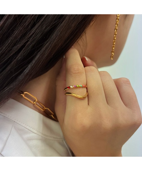 tone(トーン)の「【kocea】ステンレスリング/COLORFUL 金属アレルギー対応アクセサリー(MA)(リング・レディース・C/D/E/F/A/B/G・FREE)」の5枚目の写真