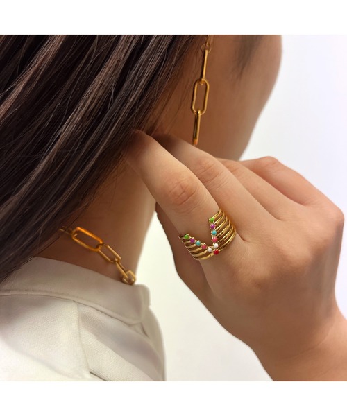 tone(トーン)の「【kocea】ステンレスリング/COLORFUL 金属アレルギー対応アクセサリー(MA)(リング・レディース・C/D/E/F/A/B/G・FREE)」の6枚目の写真