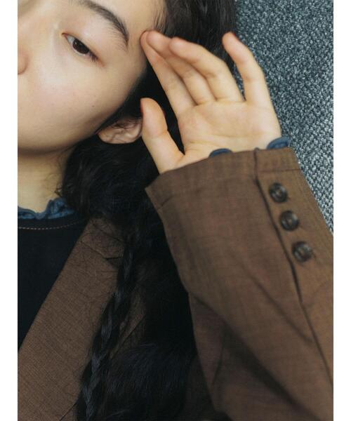 ehka sopo（エヘカソポ）の「テーラードジャケット（ノーカラージャケット・レディース・ベージュ/ブラウン/カーキ・F）」の5枚目の写真