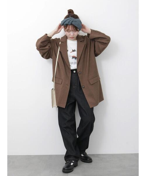 ehka sopo（エヘカソポ）の「テーラードジャケット（ノーカラージャケット・レディース・ベージュ/ブラウン/カーキ・F）」の8枚目の写真