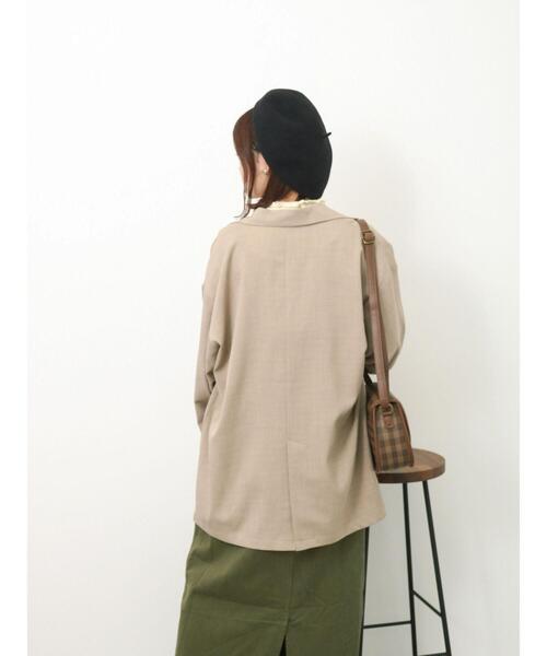 ehka sopo（エヘカソポ）の「テーラードジャケット（ノーカラージャケット・レディース・ベージュ/ブラウン/カーキ・F）」の18枚目の写真