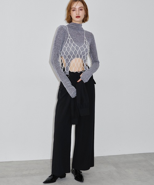 VIOLETTA(ヴィオレッタ)の「ラメカットソークロップドトップス(Tシャツ/カットソー・レディース・ホワイト/シルバー/レッド・FREE)」の16枚目の写真