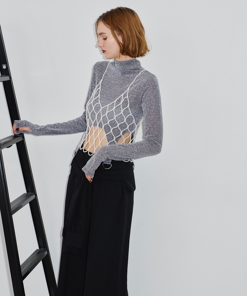 VIOLETTA(ヴィオレッタ)の「ラメカットソークロップドトップス(Tシャツ/カットソー・レディース・ホワイト/シルバー/レッド・FREE)」の17枚目の写真