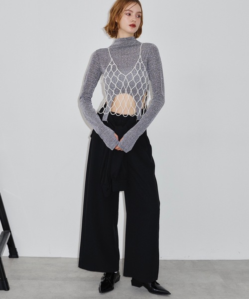 VIOLETTA(ヴィオレッタ)の「ラメカットソークロップドトップス(Tシャツ/カットソー・レディース・ホワイト/シルバー/レッド・FREE)」の21枚目の写真