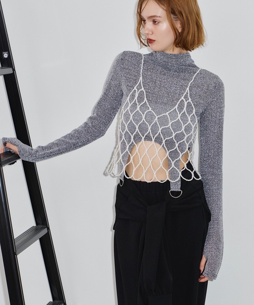 VIOLETTA(ヴィオレッタ)の「ラメカットソークロップドトップス(Tシャツ/カットソー・レディース・ホワイト/シルバー/レッド・FREE)」の22枚目の写真