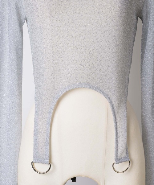 VIOLETTA(ヴィオレッタ)の「ラメカットソークロップドトップス(Tシャツ/カットソー・レディース・ホワイト/シルバー/レッド・FREE)」の9枚目の写真