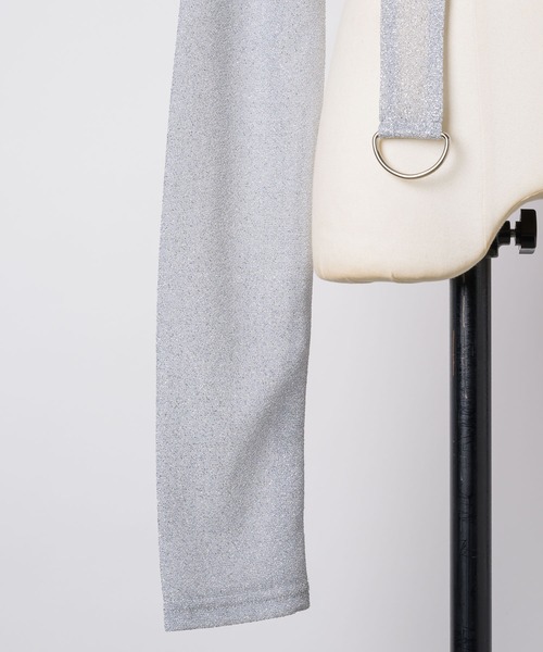 VIOLETTA(ヴィオレッタ)の「ラメカットソークロップドトップス(Tシャツ/カットソー・レディース・ホワイト/シルバー/レッド・FREE)」の10枚目の写真