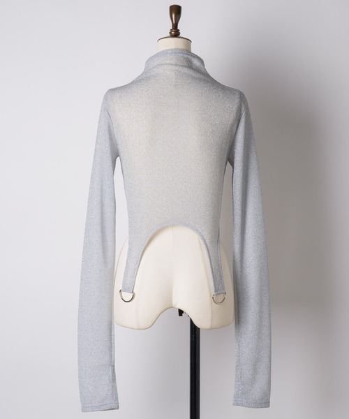 VIOLETTA(ヴィオレッタ)の「ラメカットソークロップドトップス(Tシャツ/カットソー・レディース・ホワイト/シルバー/レッド・FREE)」の6枚目の写真