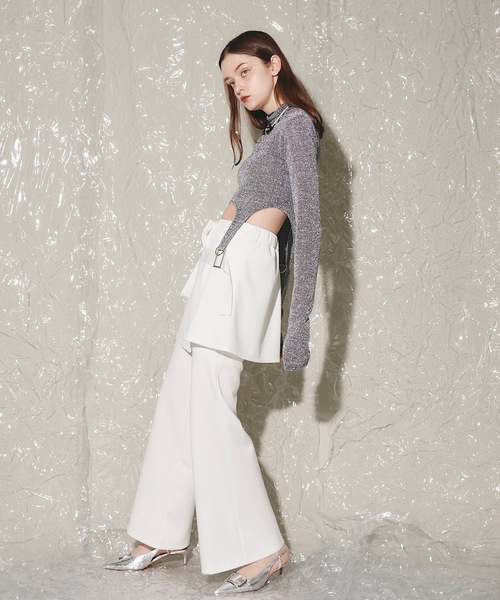 VIOLETTA(ヴィオレッタ)の「ラメカットソークロップドトップス(Tシャツ/カットソー・レディース・ホワイト/シルバー/レッド・FREE)」の14枚目の写真