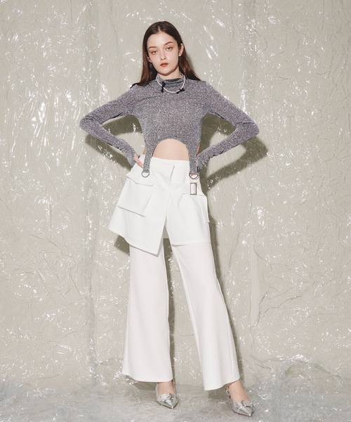 VIOLETTA(ヴィオレッタ)の「ラメカットソークロップドトップス(Tシャツ/カットソー・レディース・ホワイト/シルバー/レッド・FREE)」の15枚目の写真