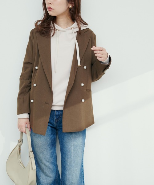 natural couture（ナチュラルクチュール）の「ふわもちラテパーカー（パーカー・レディース・ブラック/イエロー/アイボリー/グレイッシュベージュ/ピンクベージュ・FREE）」の10枚目の写真