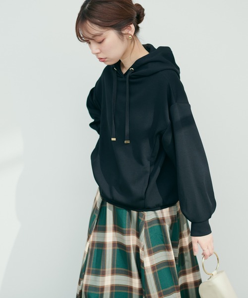 natural couture（ナチュラルクチュール）の「ふわもちラテパーカー（パーカー・レディース・ブラック/イエロー/アイボリー/グレイッシュベージュ/ピンクベージュ・FREE）」の15枚目の写真