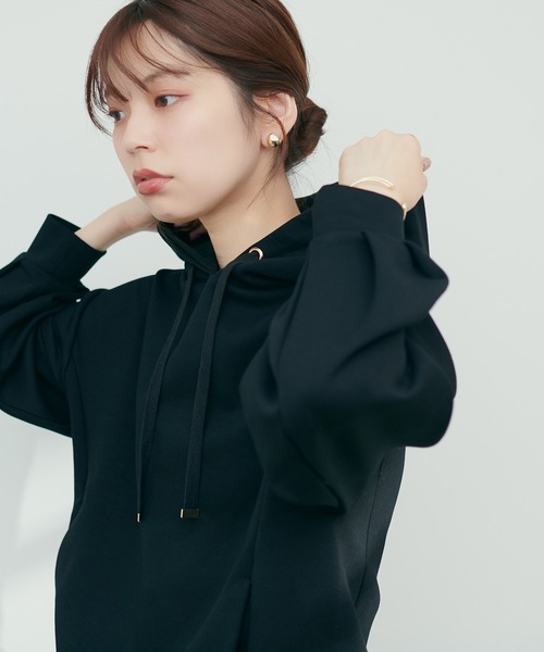 natural couture（ナチュラルクチュール）の「ふわもちラテパーカー（パーカー・レディース・ブラック/イエロー/アイボリー/グレイッシュベージュ/ピンクベージュ・FREE）」の12枚目の写真