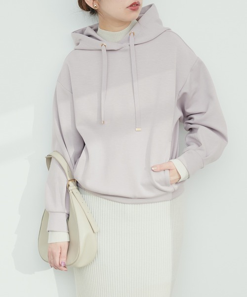 natural couture（ナチュラルクチュール）の「ふわもちラテパーカー（パーカー・レディース・ブラック/イエロー/アイボリー/グレイッシュベージュ/ピンクベージュ・FREE）」の19枚目の写真