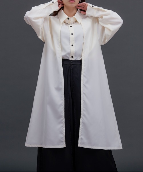 Ellno Loset(エルノロゼット)の「ロングレイヤードシャツ(シャツ/ブラウス・メンズ・ブラック/オフホワイト・SMALL/LARGE/MEDIUM)」の10枚目の写真