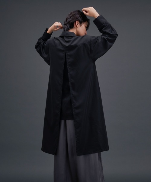 Ellno Loset(エルノロゼット)の「ロングレイヤードシャツ(シャツ/ブラウス・メンズ・ブラック/オフホワイト・SMALL/LARGE/MEDIUM)」の21枚目の写真