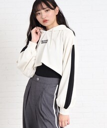 ◆【2点SET/165cmサイズあり】短丈フーディ+インナータンクSET