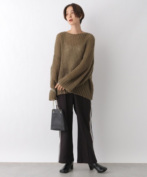 LEPSIM（レプシィム）の「3ゲージモヘア混透かしプルオーバー　971247（ニット/セーター・レディース・ピンク/キナリ/モカ・FREE）」の13枚目の写真