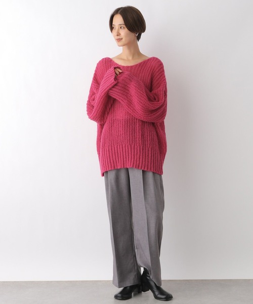 LEPSIM（レプシィム）の「3ゲージモヘア混透かしプルオーバー　971247（ニット/セーター・レディース・ピンク/キナリ/モカ・FREE）」の19枚目の写真