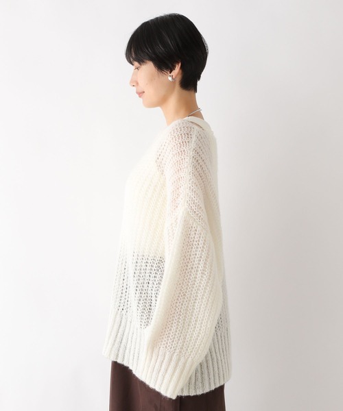 LEPSIM（レプシィム）の「3ゲージモヘア混透かしプルオーバー　971247（ニット/セーター・レディース・ピンク/キナリ/モカ・FREE）」の5枚目の写真