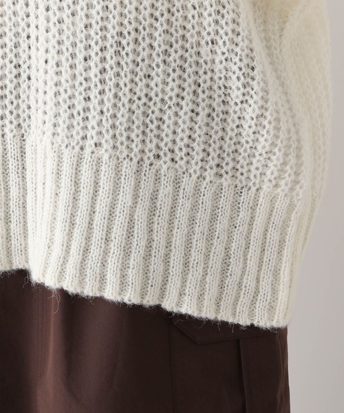 LEPSIM（レプシィム）の「3ゲージモヘア混透かしプルオーバー　971247（ニット/セーター・レディース・ピンク/キナリ/モカ・FREE）」の12枚目の写真