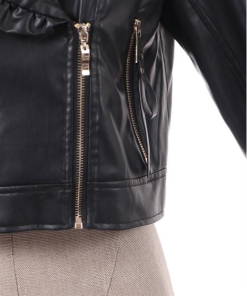 axes femme（アクシーズファム）の「フリル合皮ライダース（ライダースジャケット・レディース・キナリ/ブラック・MEDIUM）」の18枚目の写真