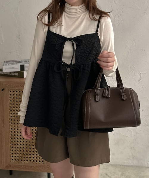apres jour clair(アプレジュールクレア)の「【apres jour clair】マルチWAYジャガードキャミチュニック【ZOZOTOWN限定アイテム】(キャミソール・レディース・ブラック/アイボリー/ブラウン系その他・フリー/X-LARGE)」の3枚目の写真
