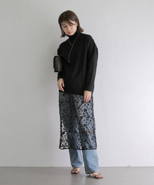 BAUM UND PFERDGARTEN ミディ丈スカート スパンコール Demi-Luxe BEAMS（デミルクス ビームス）BAUM UND PFERDGARTEN