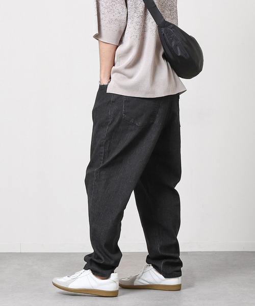 ZIP FIVE（ジップファイブ）の「【ZIP FIVE】 ストレッチ ワイド バギー イージーパンツ / スケーターパンツ（デニムパンツ・メンズ・ネイビー/ベージュ/ブラック系/サックスブルー/オリーブ/ブラック/ブルー/ワンウォッシュ/ケミカルウォッシュ/ブラック系1・SMALL/MEDIUM/LARGE/X-LARGE）」の2枚目の写真