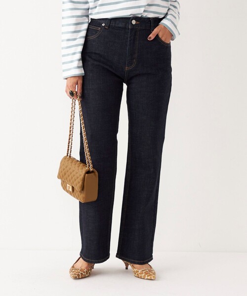 【セール】SHIPS Colors:デニム セミフレア パンツ ネイビー（デニムパンツ）｜SHIPS Colors（シップス カラーズ）