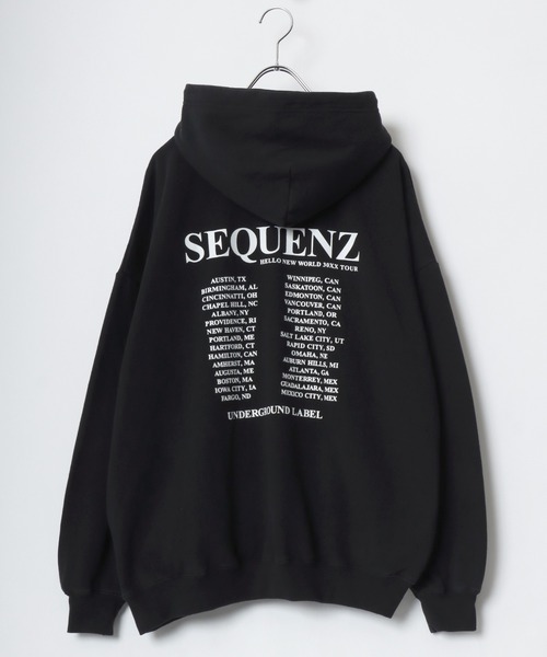 SEQUENZ（シークエンズ）の「SEQUENZ/シークエンズ オーバーサイズ ヴィンテージライク バンド 裏起毛 スウェットパーカー フーディー レディース メンズ（パーカー・メンズ・ブラック/ブラック系その他・L/LL/M）」の9枚目の写真