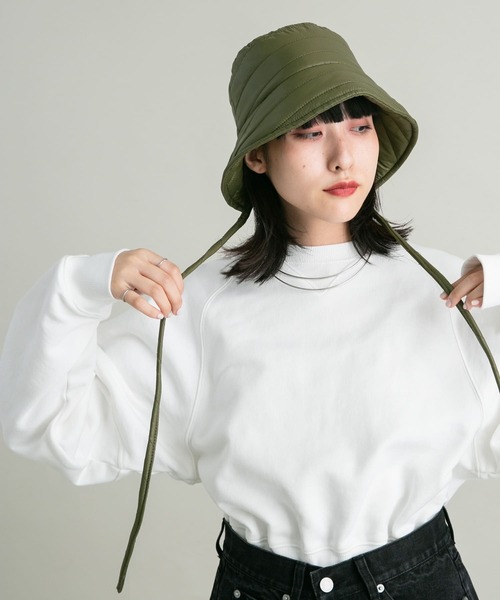 KBF（ケイビーエフ）の「バックドロストバケットHAT（ハット・レディース・ブラック/カーキ/アイボリー・ONE）」の5枚目の写真