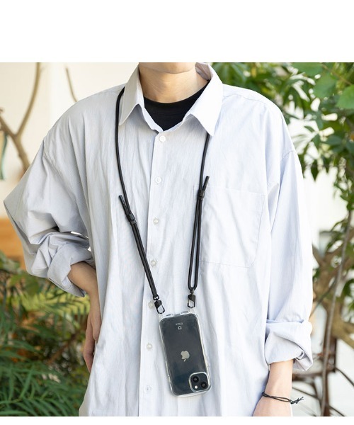 iFace（アイフェイス）の「iFace Hang and ショルダーストラップ(丸紐)（スマホグッズ・レディース・パープル/ブラック/サックスブルー/グリーン/ベージュ・FREE）」の2枚目の写真